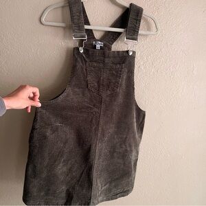 Olive Green 5 Pocket Overall Courdory Mini Dress